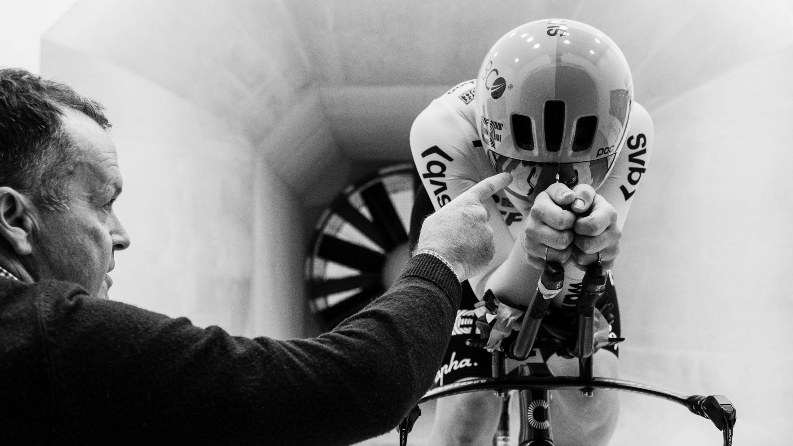 Image of EF rider testing Procen in windtunnel
